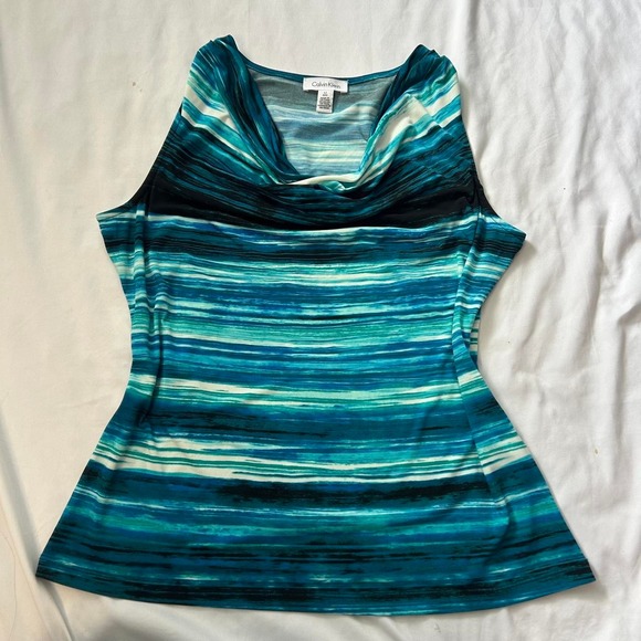 Calvin Klein Tops - Y2k Office Siren Calvin Klein Cowl Neck Tank Top Size L